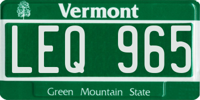 VT license plate LEQ965