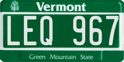 VT license plate LEQ967