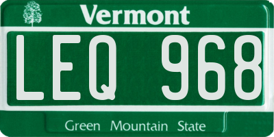VT license plate LEQ968