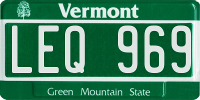 VT license plate LEQ969