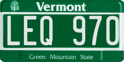 VT license plate LEQ970
