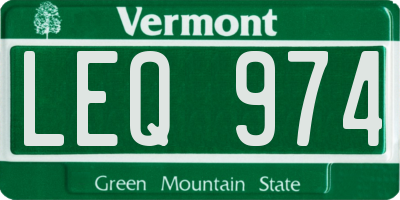 VT license plate LEQ974