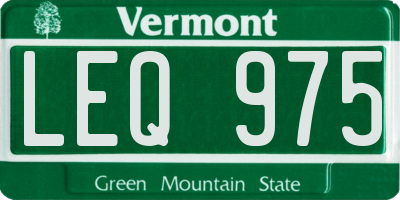 VT license plate LEQ975