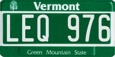 VT license plate LEQ976