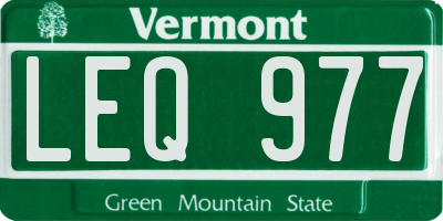 VT license plate LEQ977