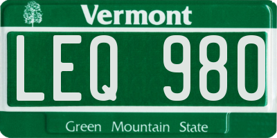 VT license plate LEQ980