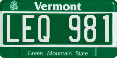VT license plate LEQ981