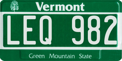 VT license plate LEQ982