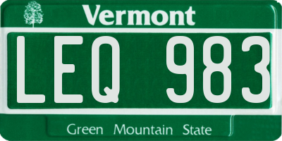 VT license plate LEQ983