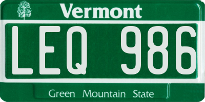 VT license plate LEQ986