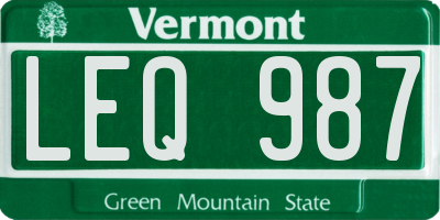 VT license plate LEQ987
