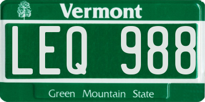 VT license plate LEQ988