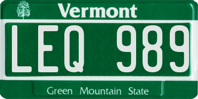 VT license plate LEQ989