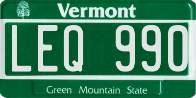 VT license plate LEQ990