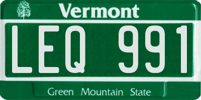 VT license plate LEQ991