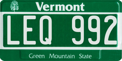 VT license plate LEQ992