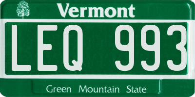 VT license plate LEQ993
