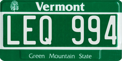 VT license plate LEQ994