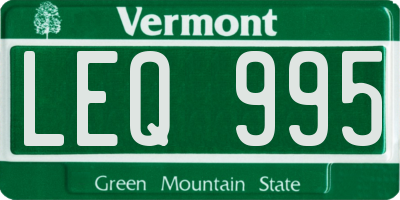 VT license plate LEQ995