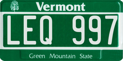 VT license plate LEQ997