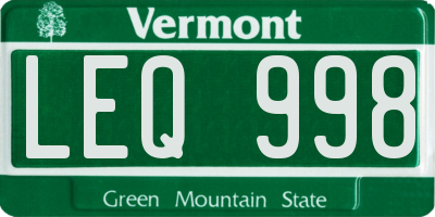 VT license plate LEQ998