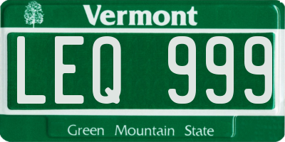 VT license plate LEQ999