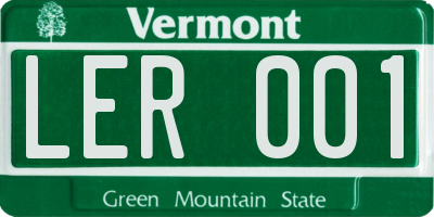 VT license plate LER001