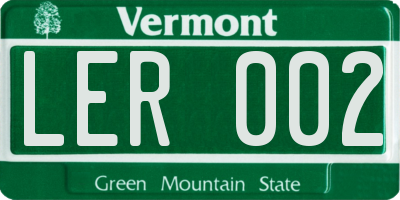 VT license plate LER002