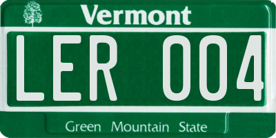 VT license plate LER004
