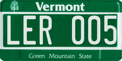 VT license plate LER005