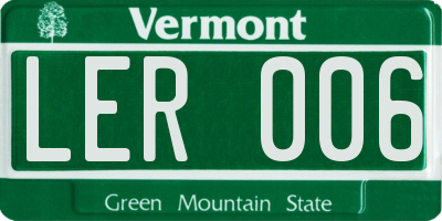 VT license plate LER006