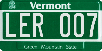 VT license plate LER007