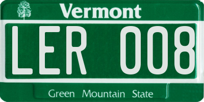 VT license plate LER008