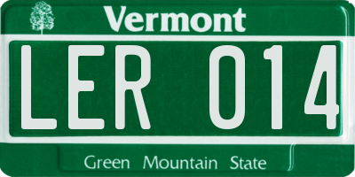 VT license plate LER014
