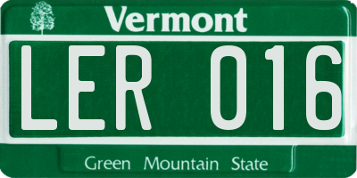 VT license plate LER016