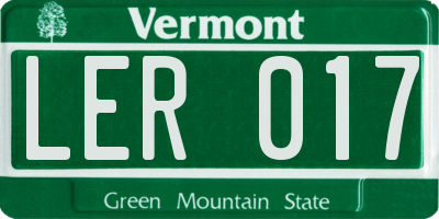 VT license plate LER017