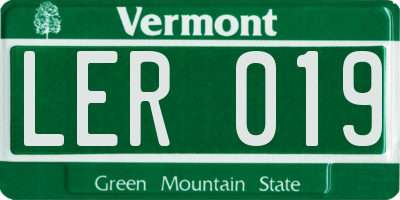 VT license plate LER019