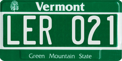 VT license plate LER021