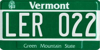 VT license plate LER022