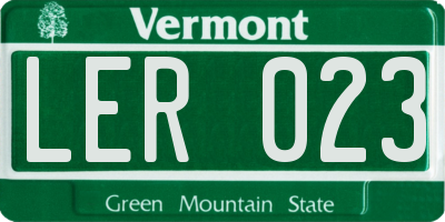 VT license plate LER023