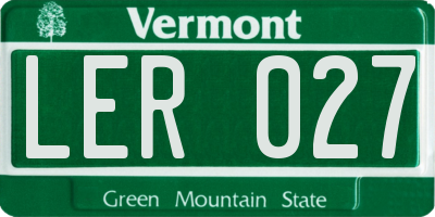VT license plate LER027