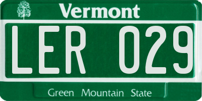 VT license plate LER029
