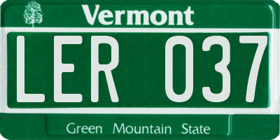 VT license plate LER037