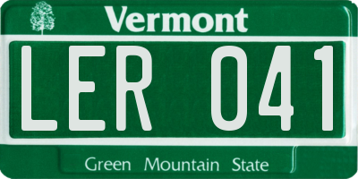 VT license plate LER041