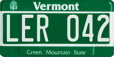 VT license plate LER042