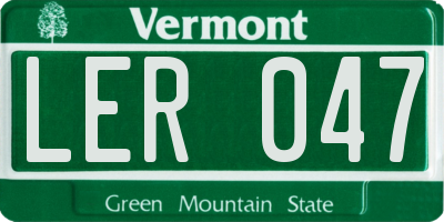 VT license plate LER047