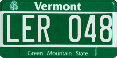 VT license plate LER048