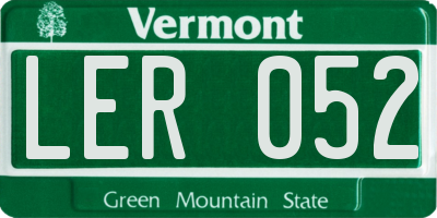 VT license plate LER052