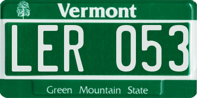 VT license plate LER053
