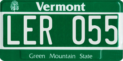 VT license plate LER055